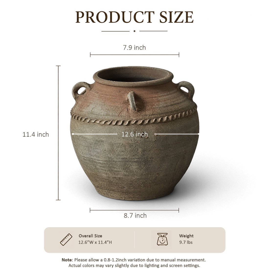 Gray Four-Handle Jar
