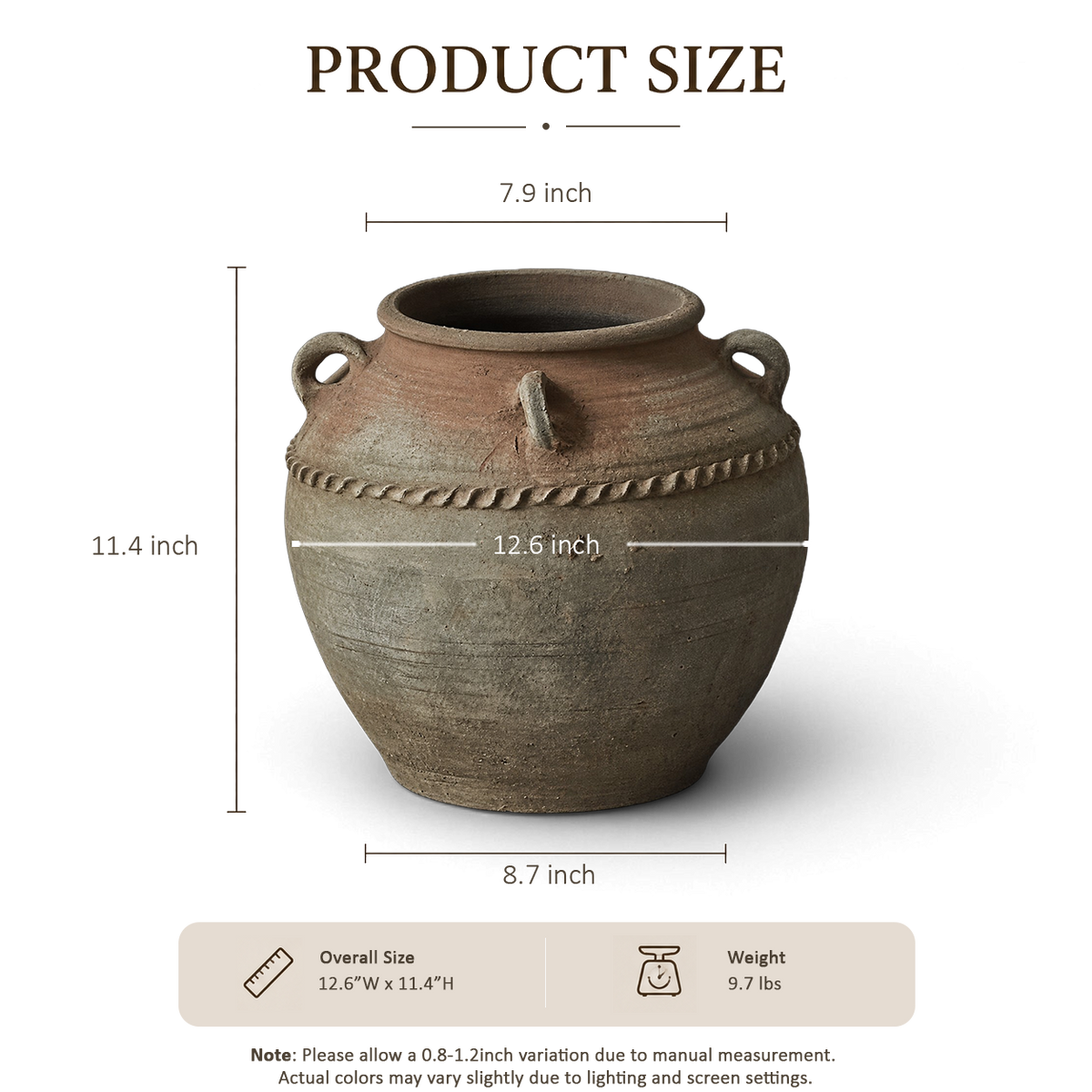 Gray Four-Handle Jar