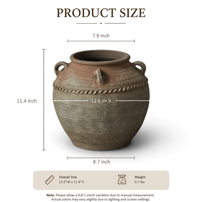 Gray Four-Handle Jar