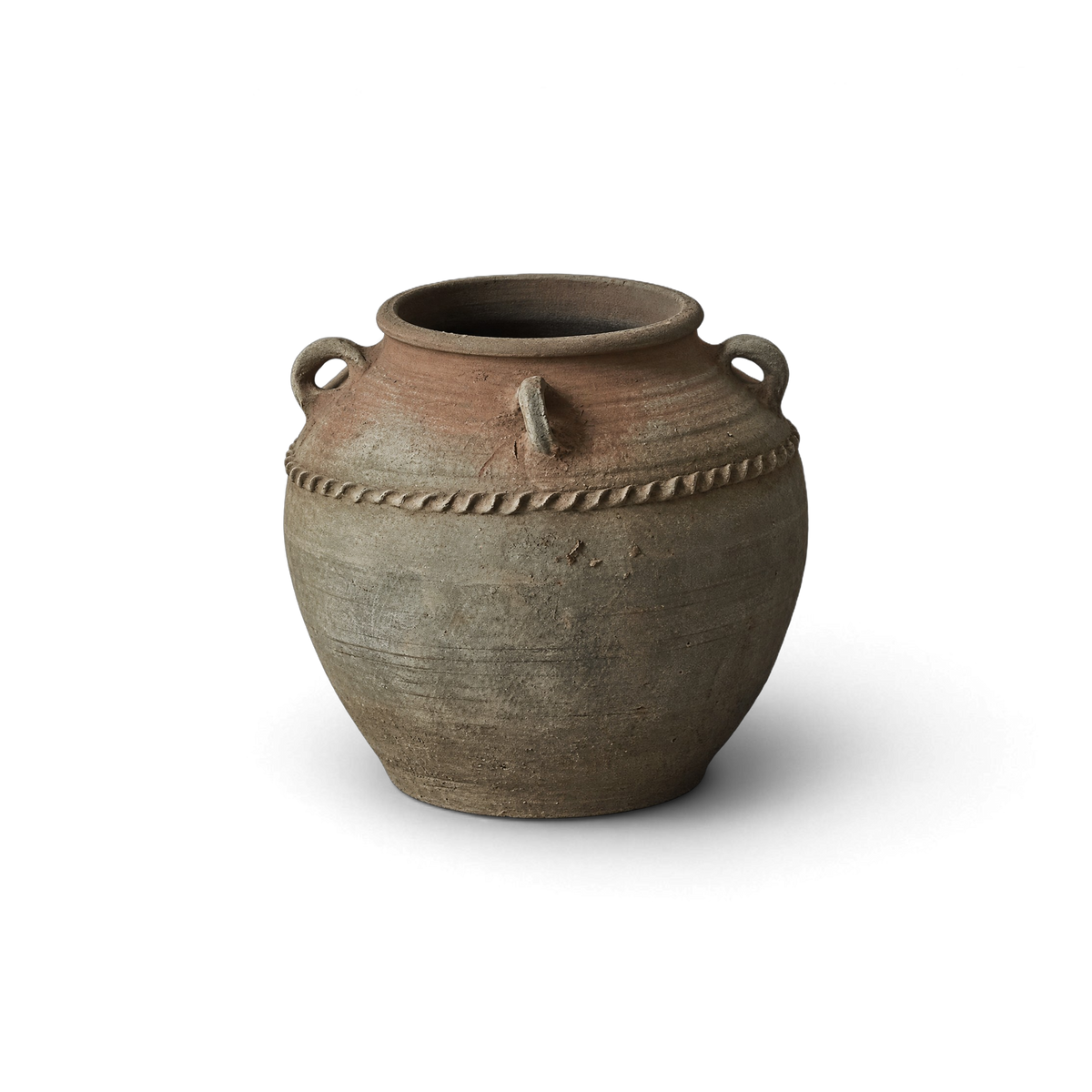 Gray Four-Handle Jar