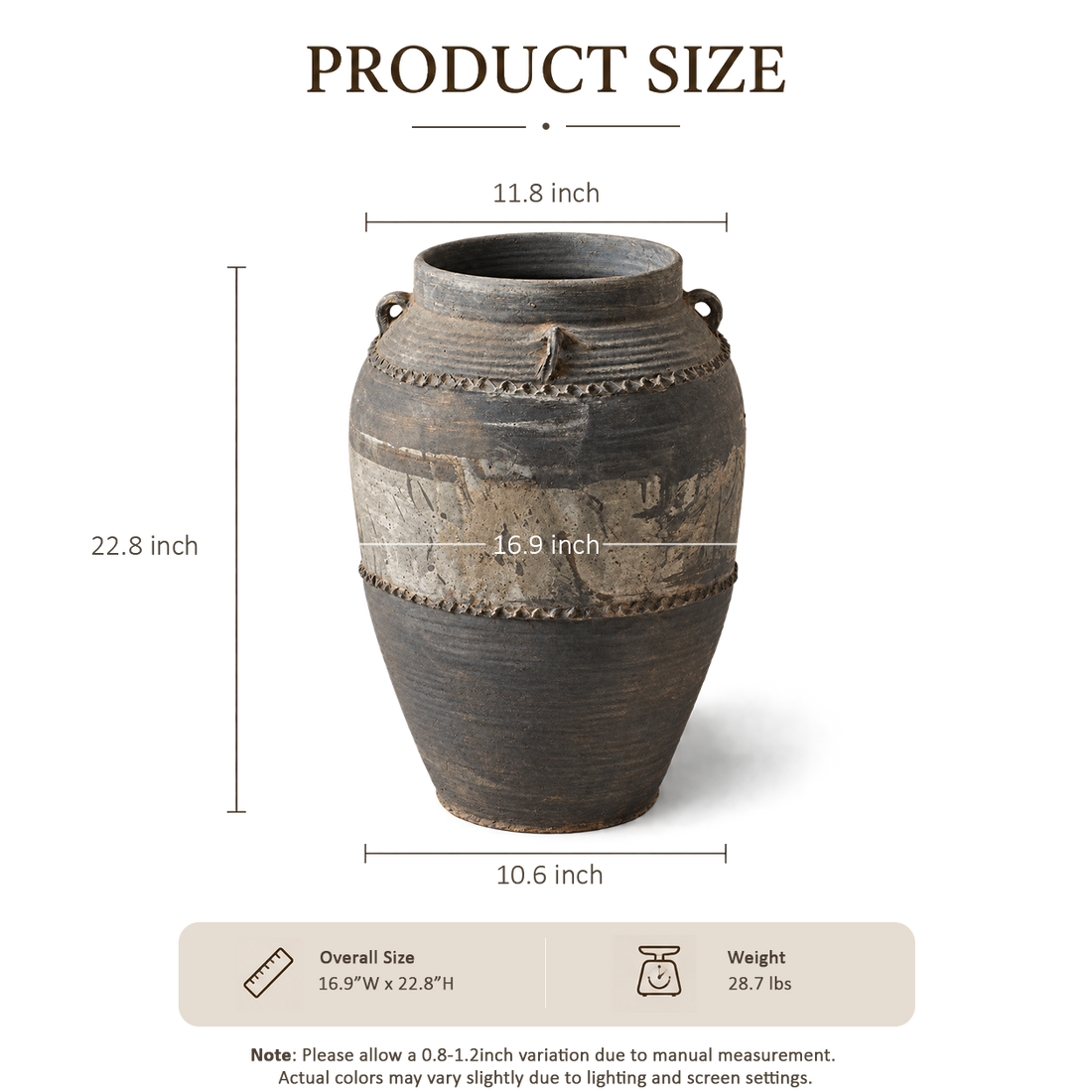 Gray Studded Band Jar