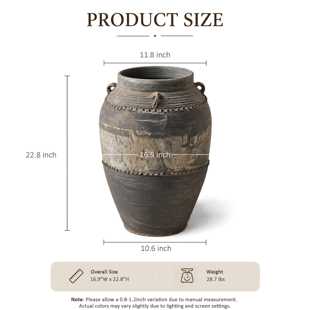 Gray Studded Band Jar