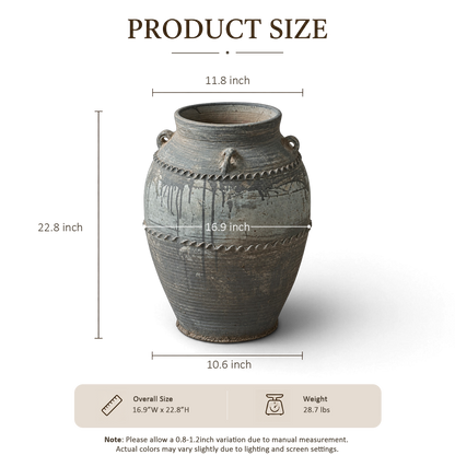 Gray Studded Shoulder Jar