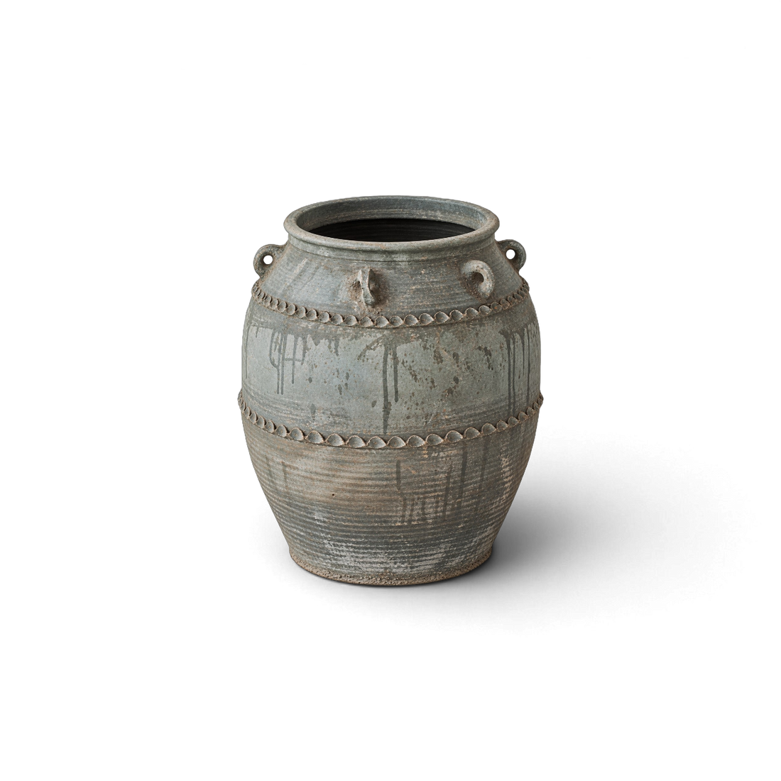Gray Whitewashed Jar