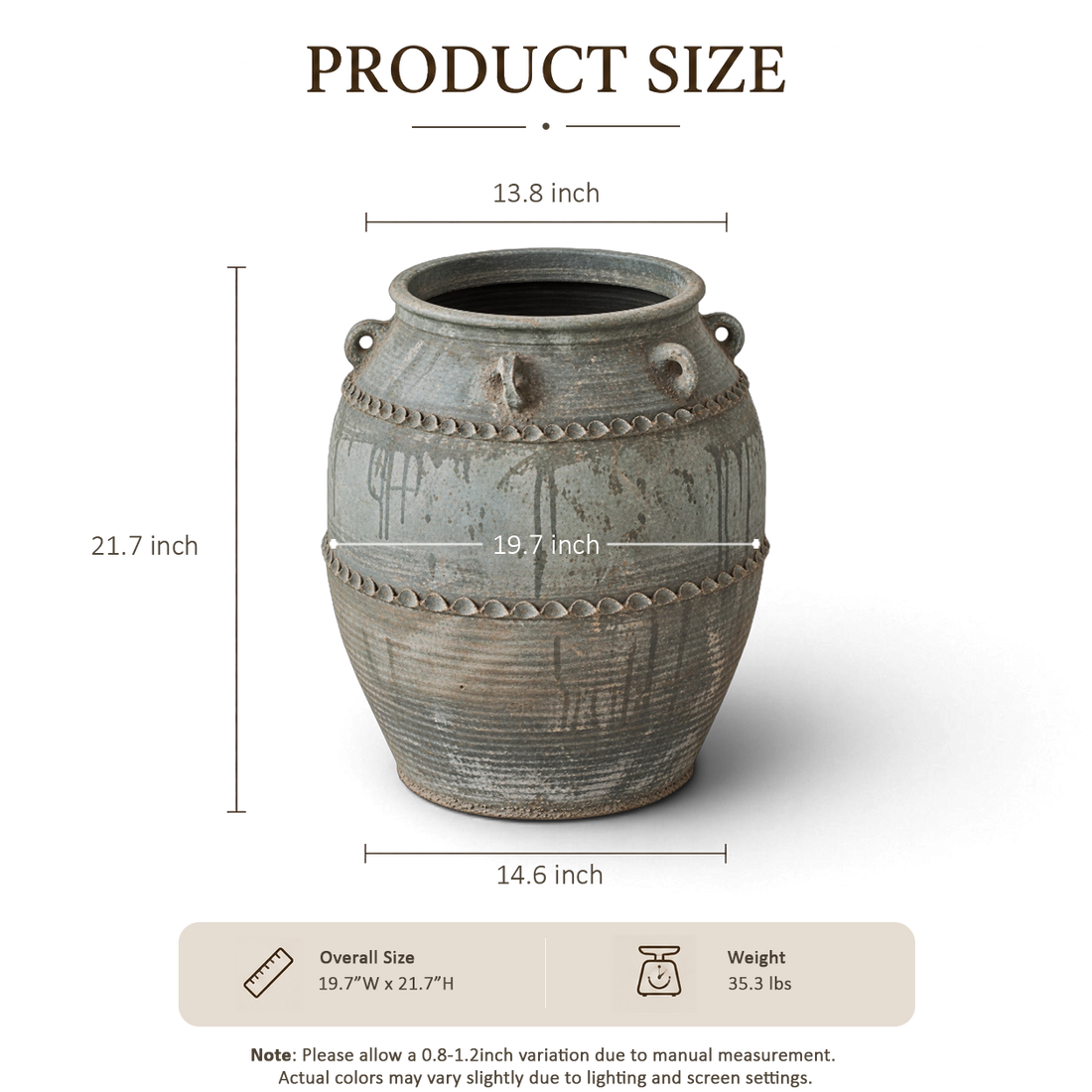 Gray Whitewashed Jar
