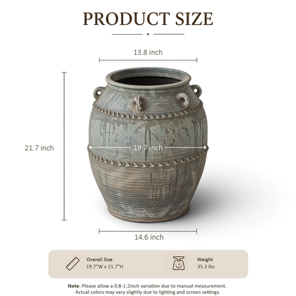 Gray Whitewashed Jar