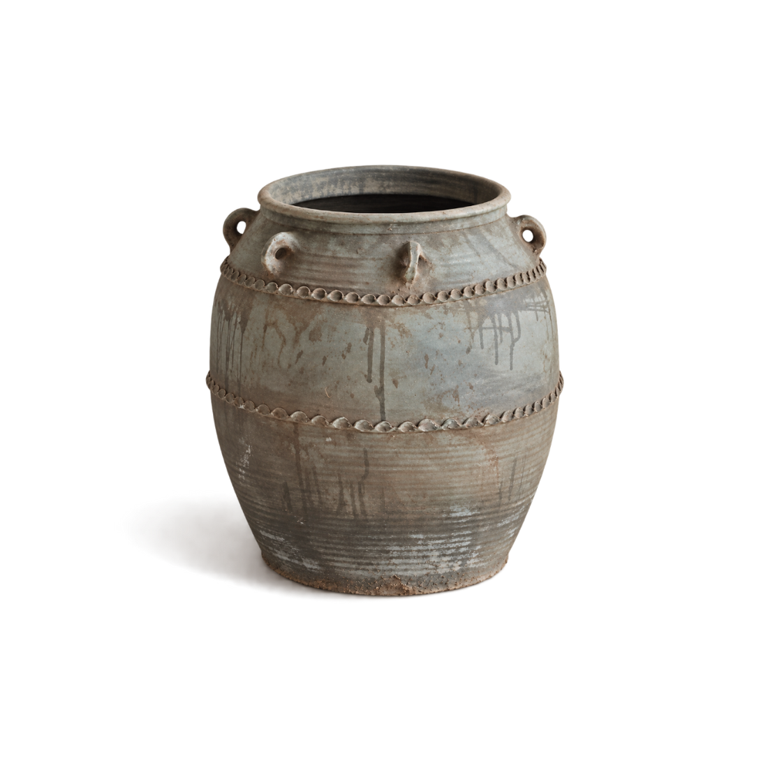 Gray Whitewashed Jar