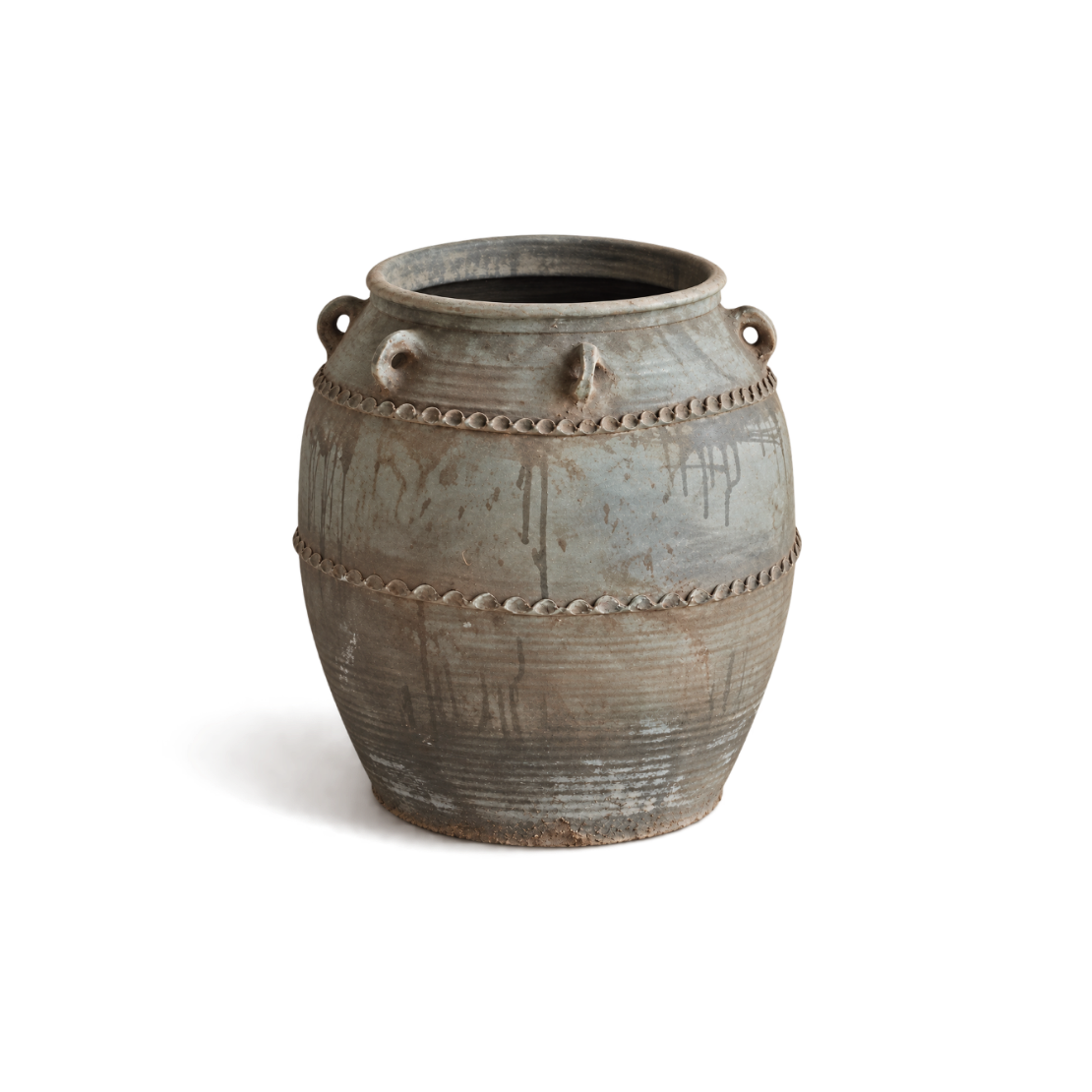 Gray Whitewashed Jar