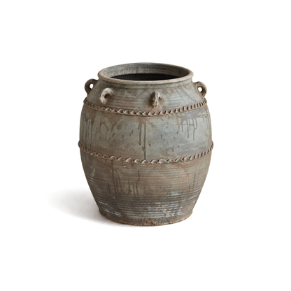 Gray Whitewashed Jar