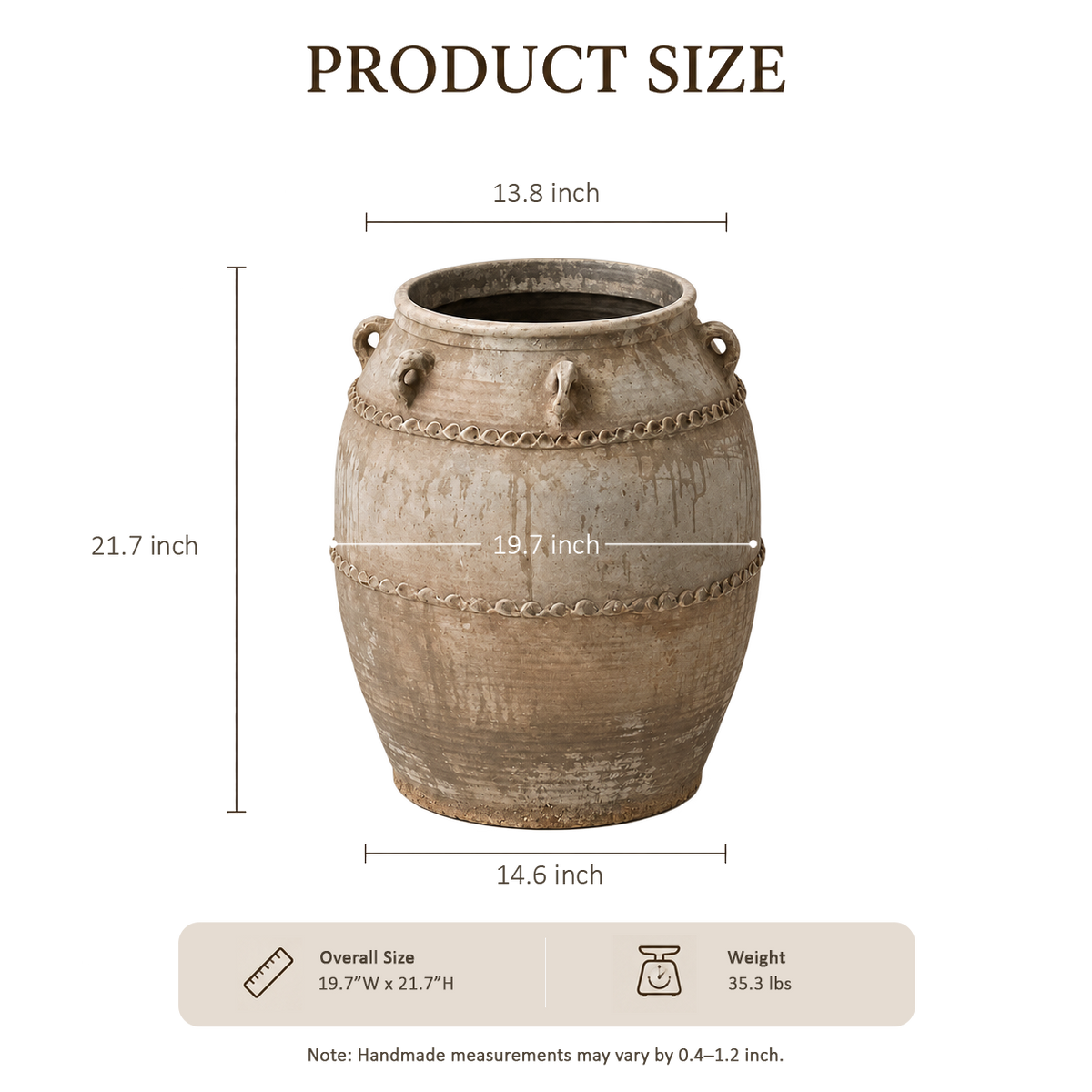 Gray Whitewashed Jar