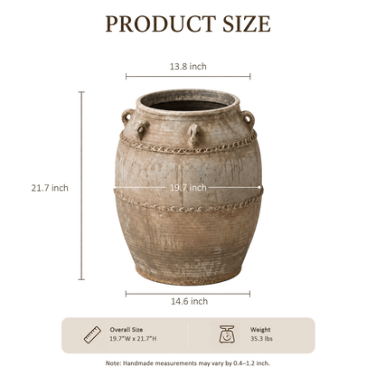 Gray Whitewashed Jar