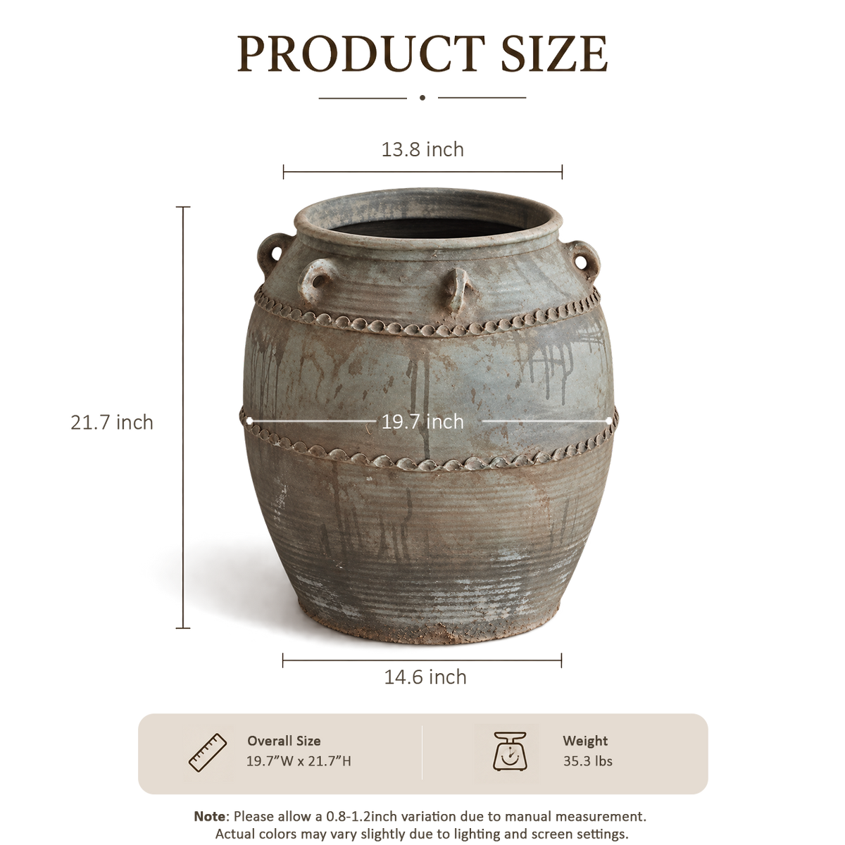 Gray Whitewashed Jar