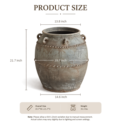 Gray Whitewashed Jar