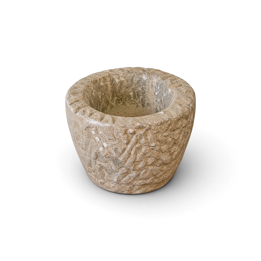 Hand-Carved Stone Mortar