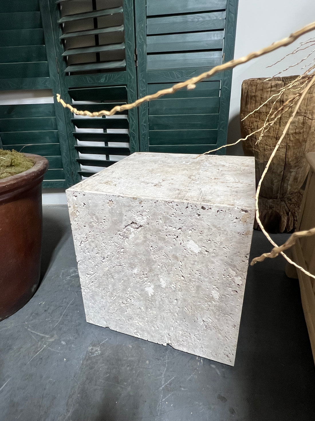 Limestone Cube Block