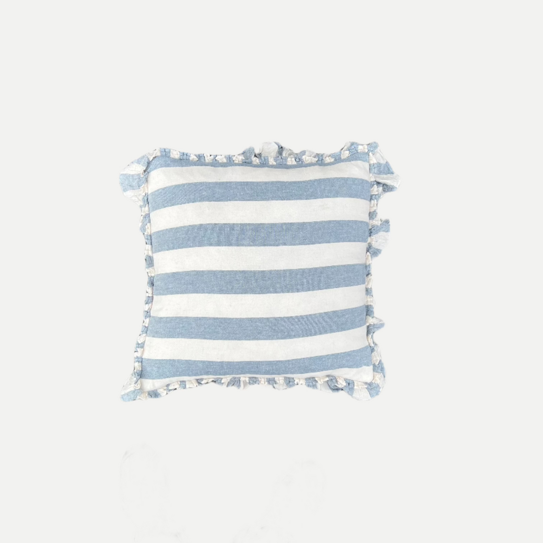 Striped Ruffled Edge Throw Pillow