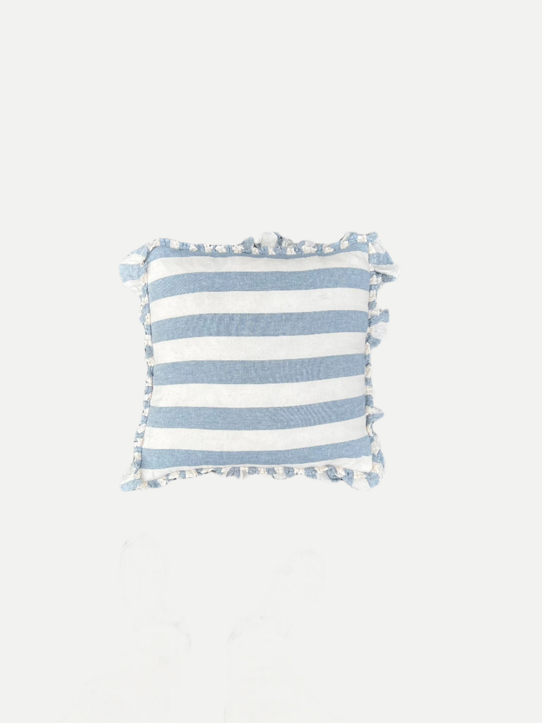 Striped Ruffled Edge Throw Pillow