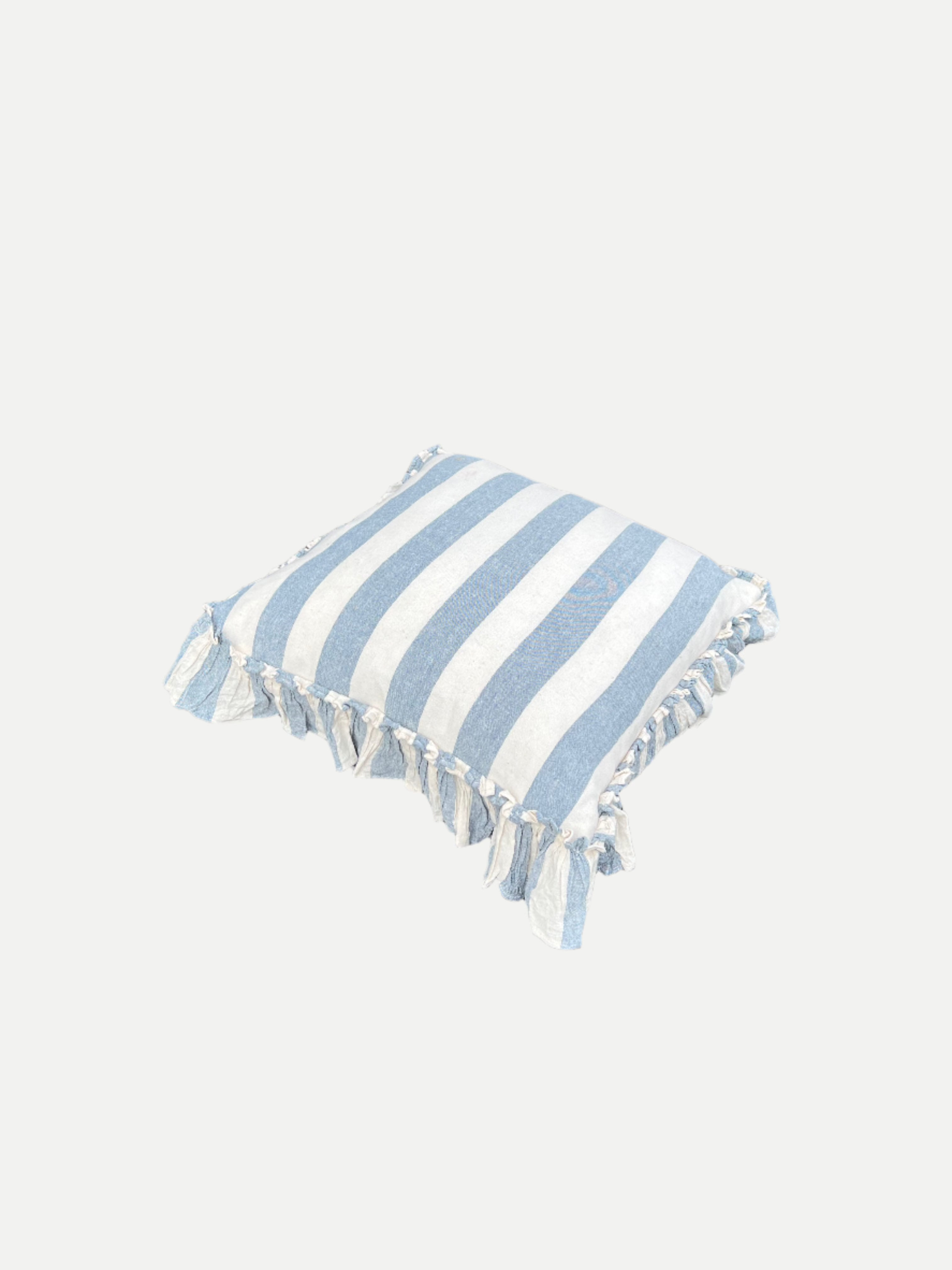 Striped Ruffled Edge Throw Pillow