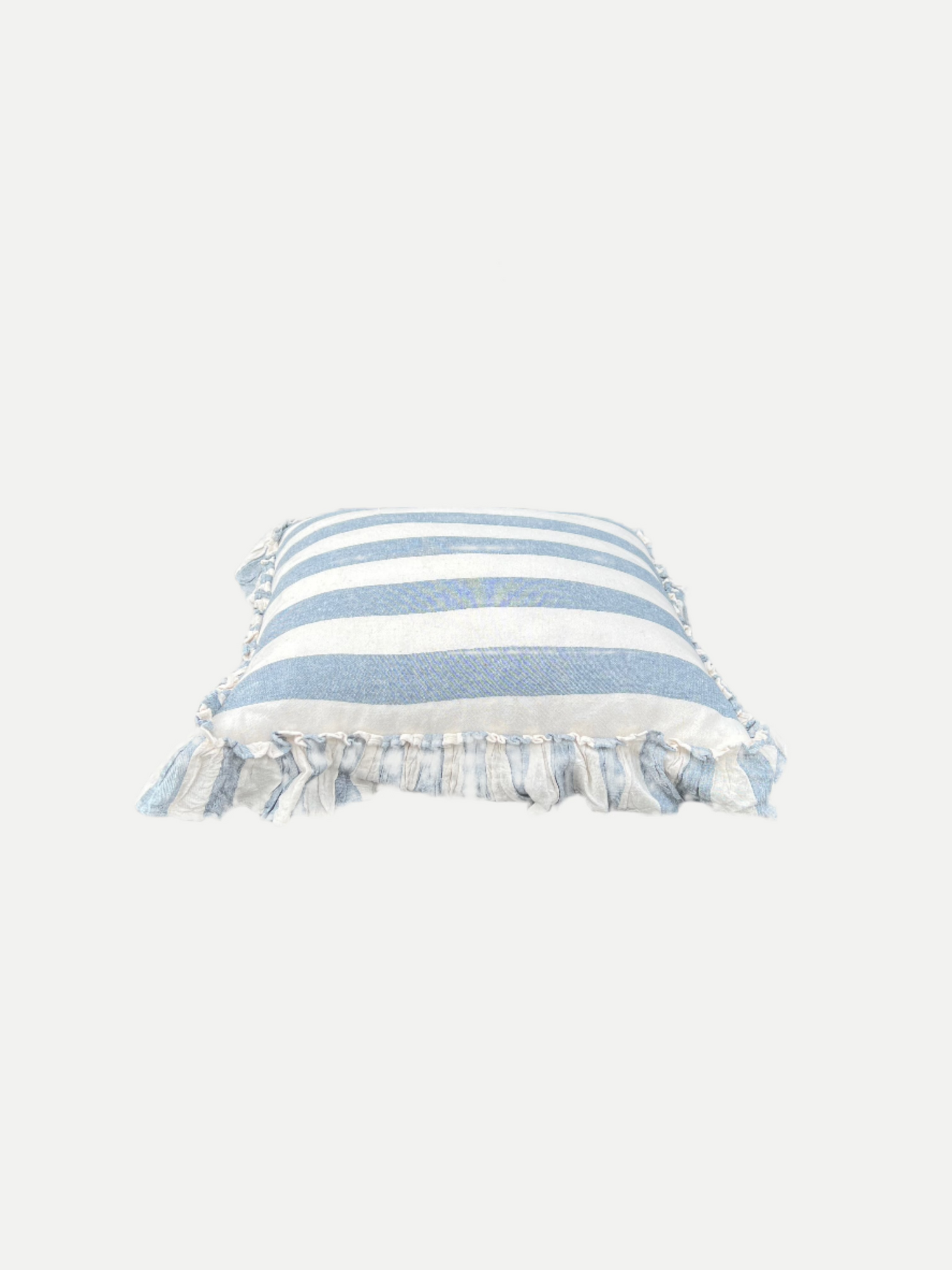 Striped Ruffled Edge Throw Pillow