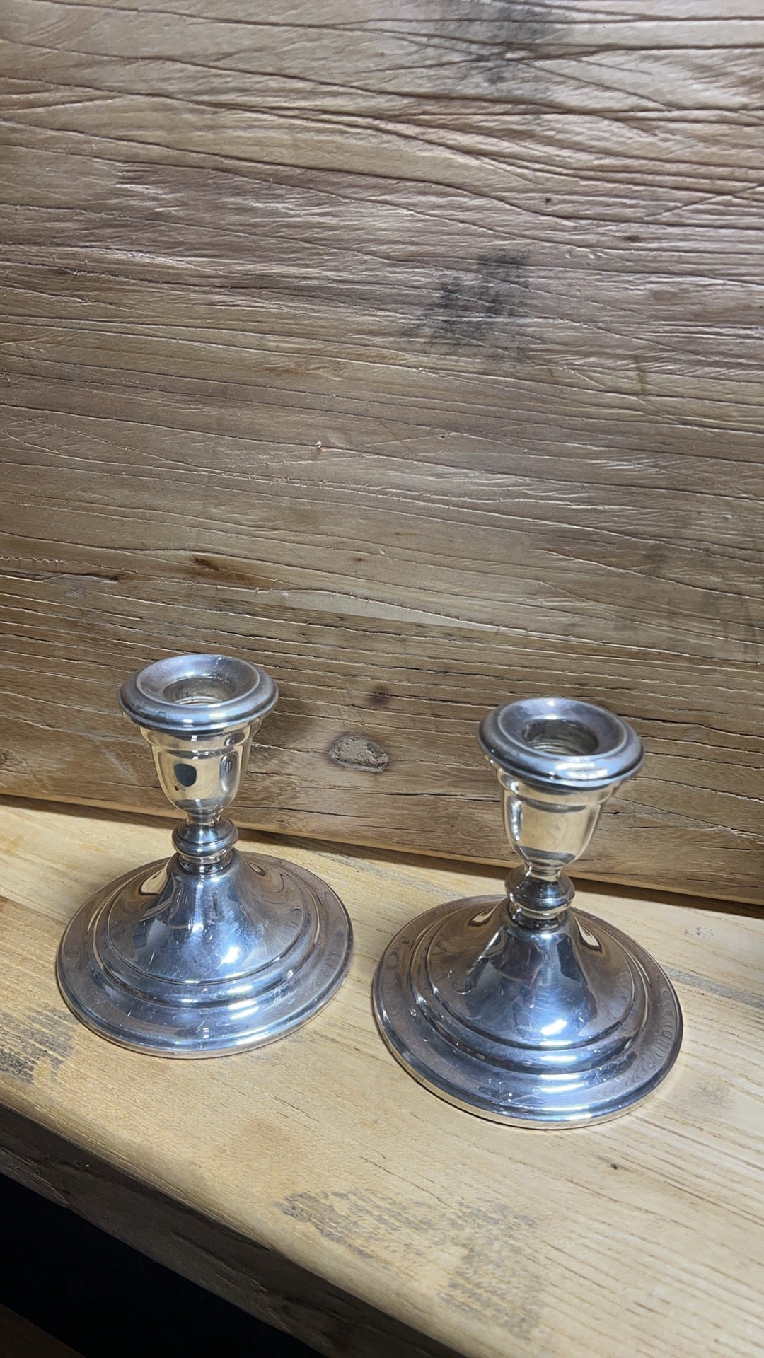 Vintage silver candle holder