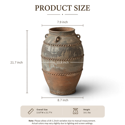 Natural Ribbed Jar