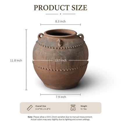 Red Clay Double-Handle Jar