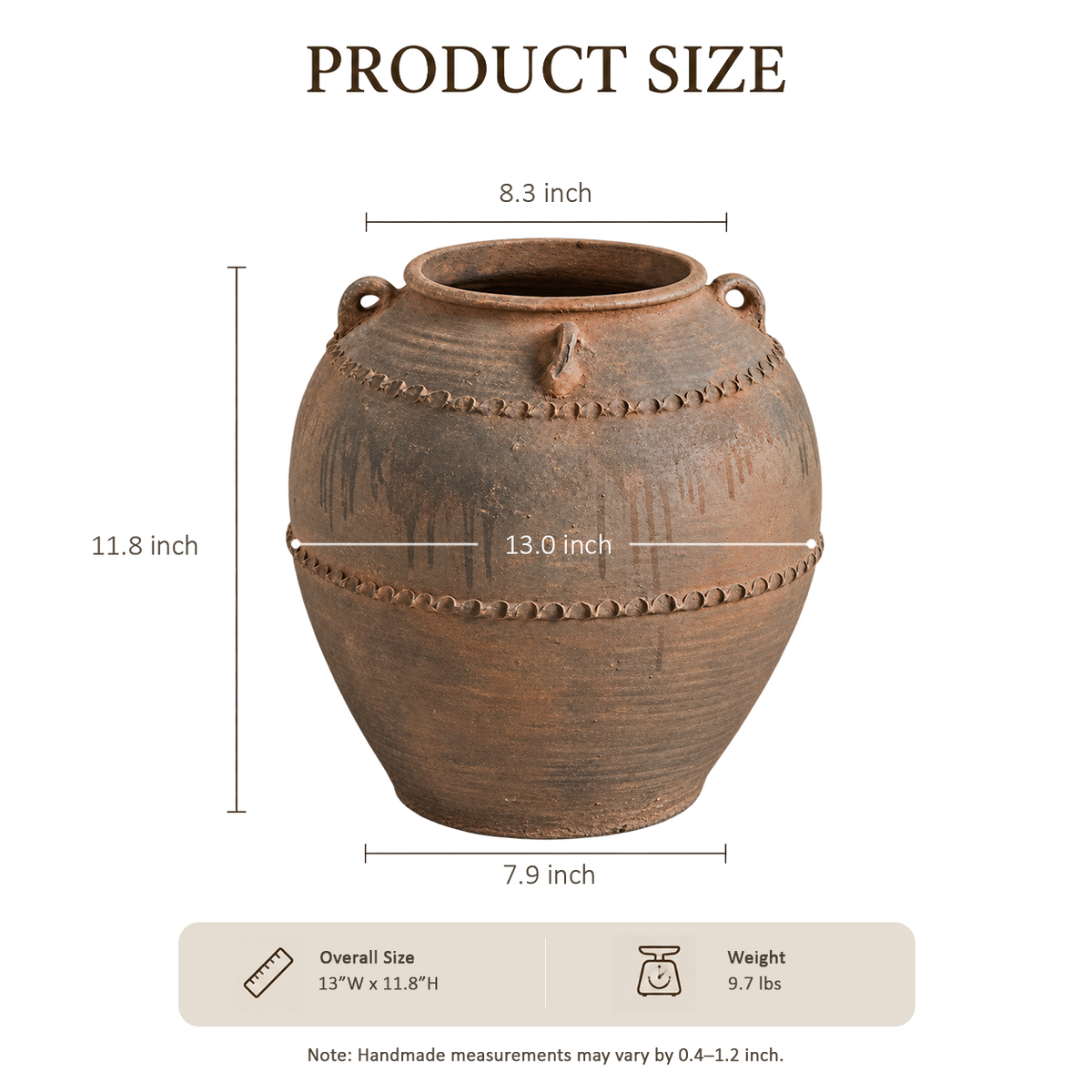 Red Clay Double-Handle Jar