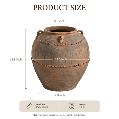 Red Clay Double-Handle Jar