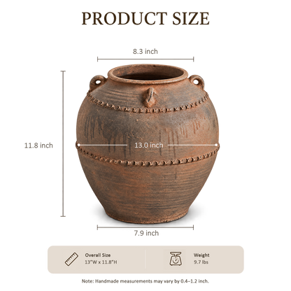 Red Clay Double-Handle Jar