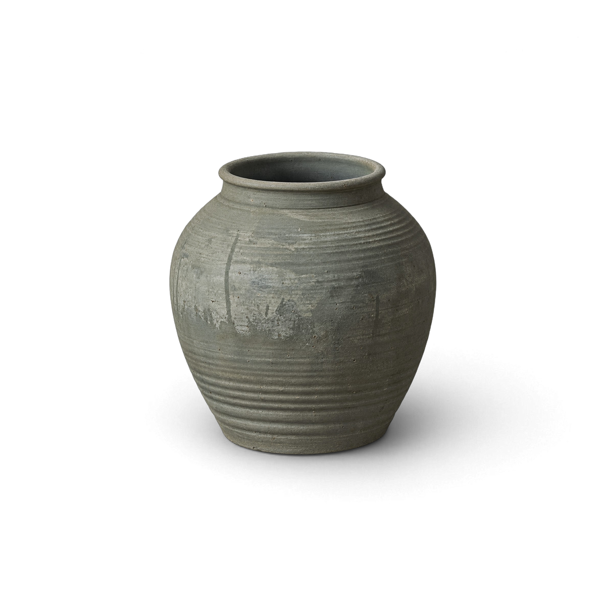 Sage Gray Ribbed Jar