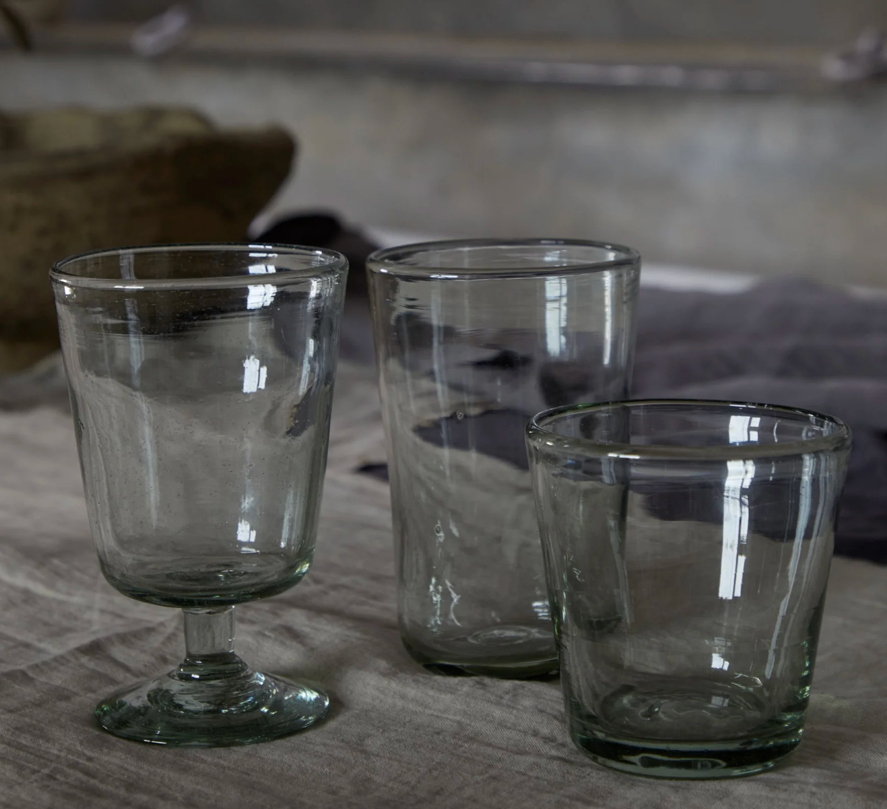 Recycled Wine Glass Green