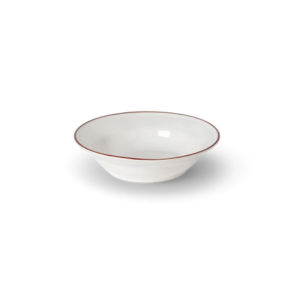 Soup/Pasta Plate White Red