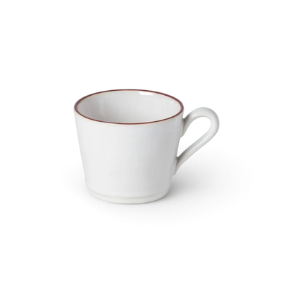 Tea Cup &amp; Saucer White Red