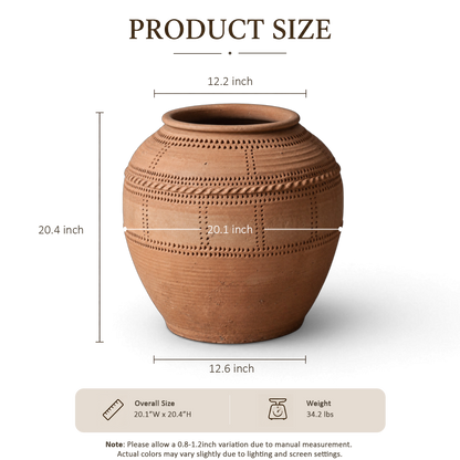 Terracotta Ribbed Jar