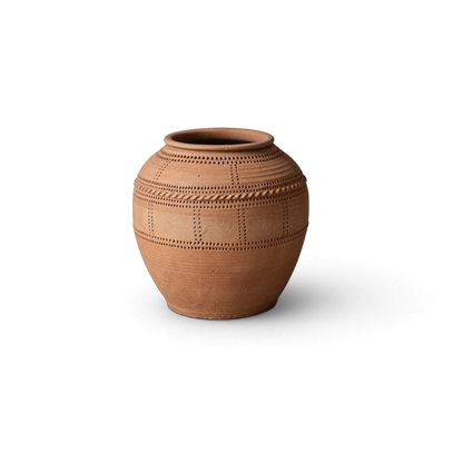 Terracotta Ribbed Jar
