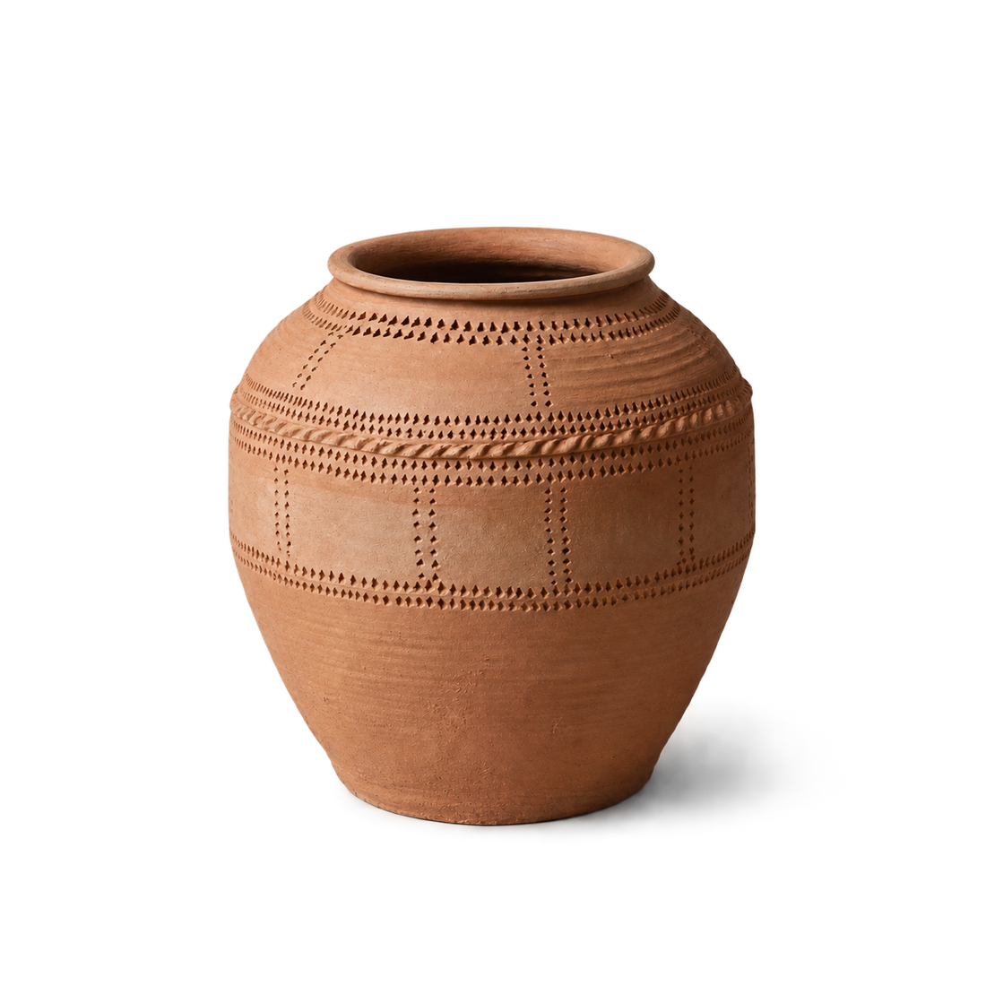 Terracotta Ribbed Jar