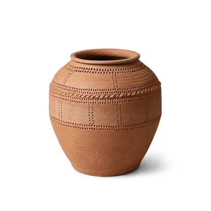 Terracotta Ribbed Jar