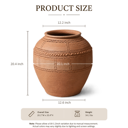 Terracotta Ribbed Jar