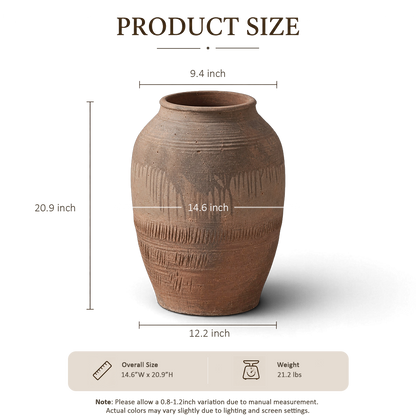 Terracotta Tapered Jar