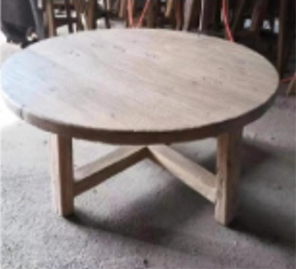 Retro solid wood round table