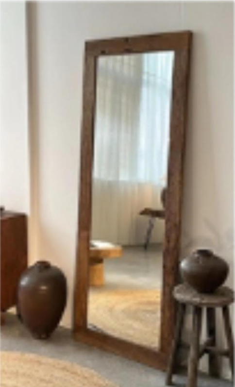 Vintage wooden full-length mirror