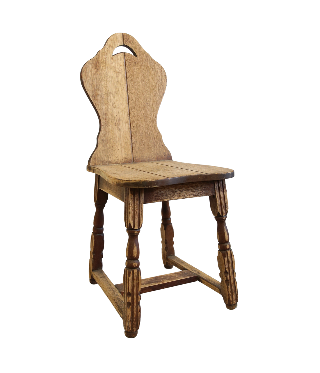 Wooden Chair with Carved Back