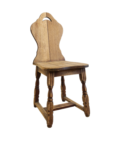 Wooden Chair with Carved Back