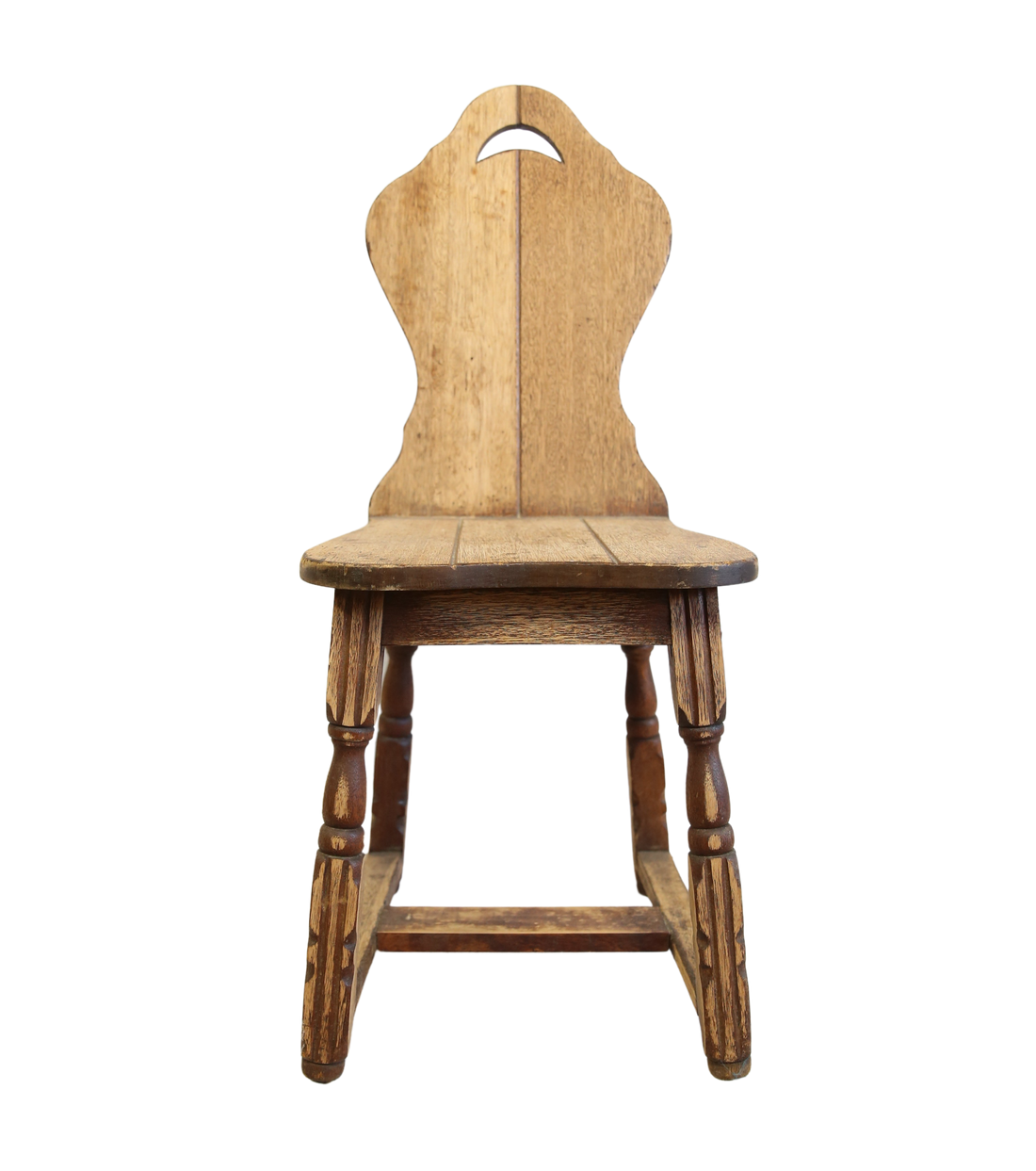 Wooden Chair with Carved Back