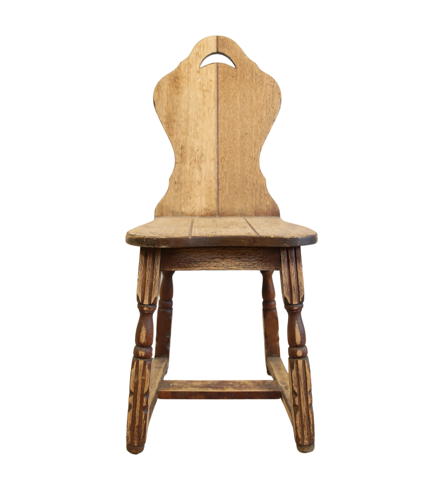 Wooden Chair with Carved Back