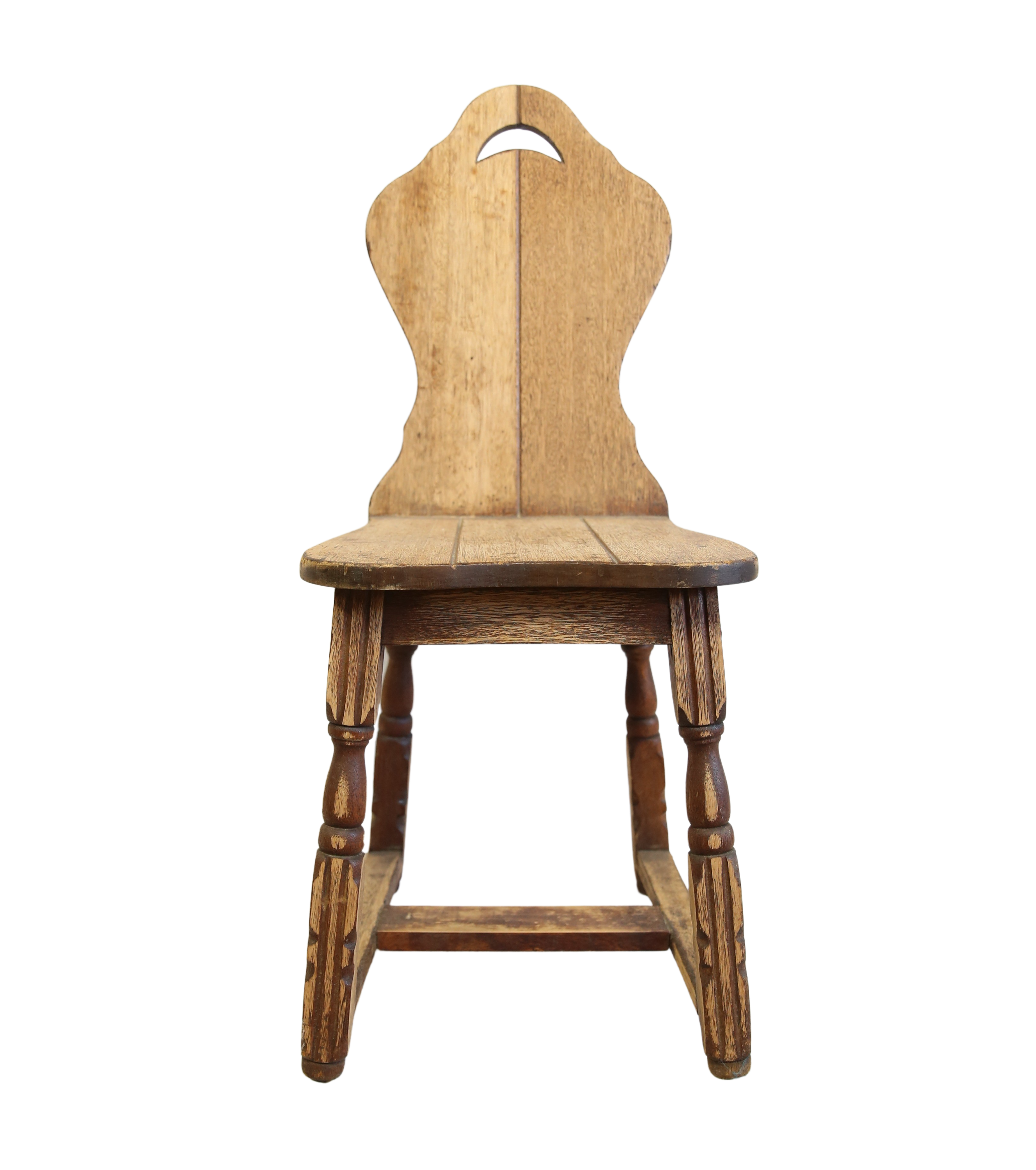 Wooden Chair with Carved Back