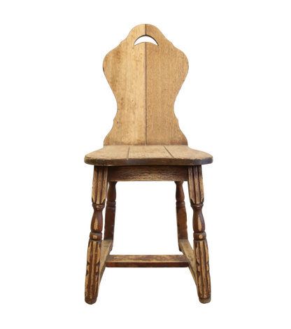 Wooden Chair with Carved Back