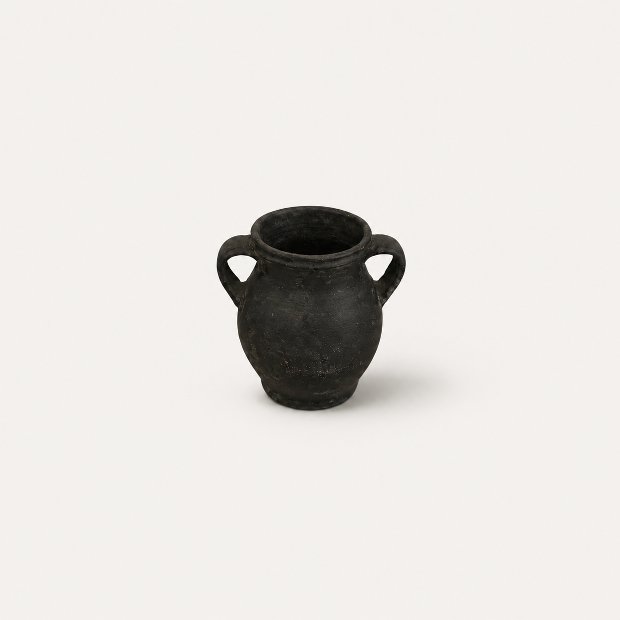 Black Clay Jar with Handles