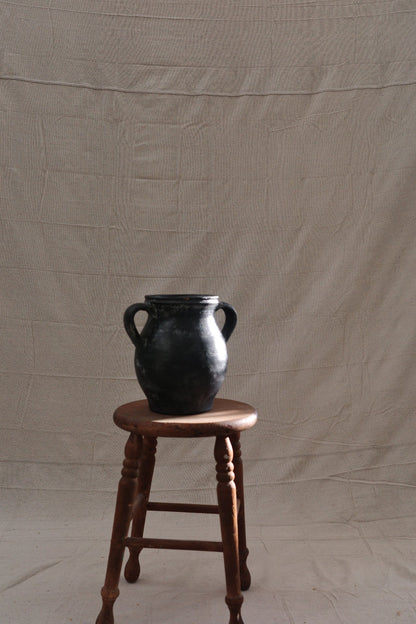 Black Clay Jar with Handles